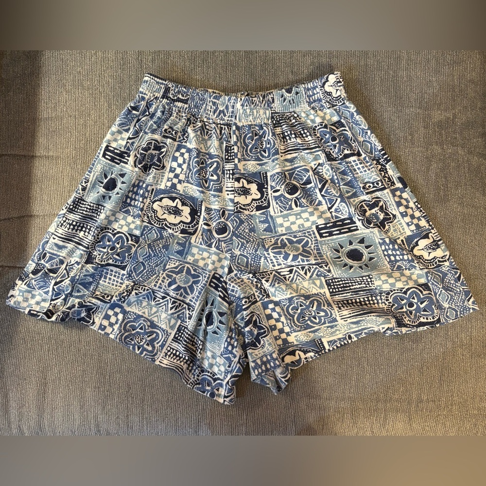 Vintage Fritzi Petites Floral & Sun Abstract Shorts